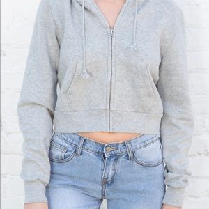 Brandy Melville Cropped Zip Up Hoodie
